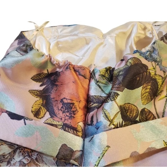 CHI CHI LONDON Strapless FLORAL Midi DRESS PINK US 4 (S/M) + Straps - Picture 8 of 9